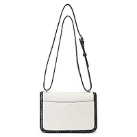 Medium Sophee Patent-Trim Leather Crossbody Bag