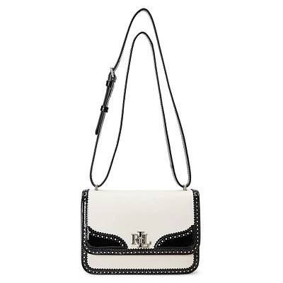 Medium Sophee Patent-Trim Leather Crossbody Bag