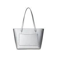 Cabas moyen en cuir métallisé à motif hachuré Karly