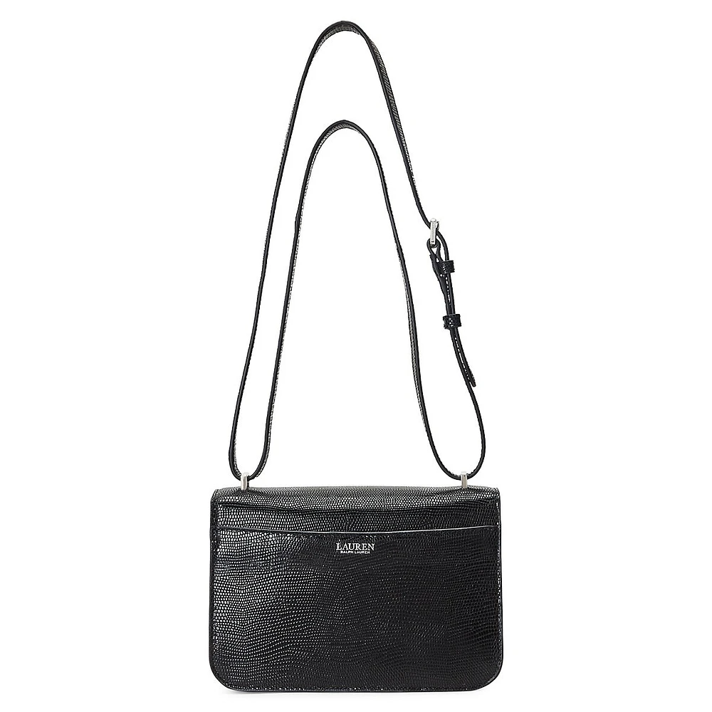 Medium Sophee Lizard-Embossed Leather Crossbody Bag