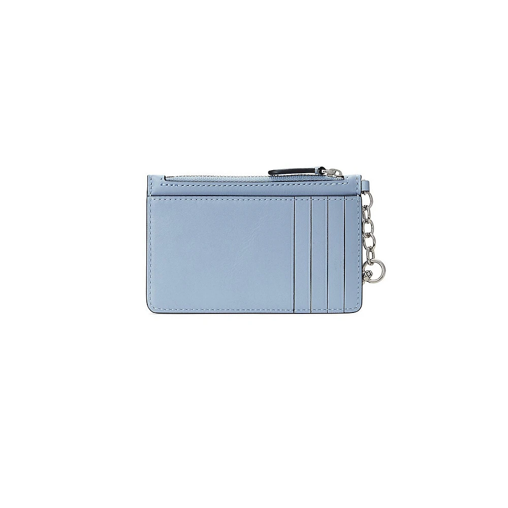Porte-cartes zippé en cuir