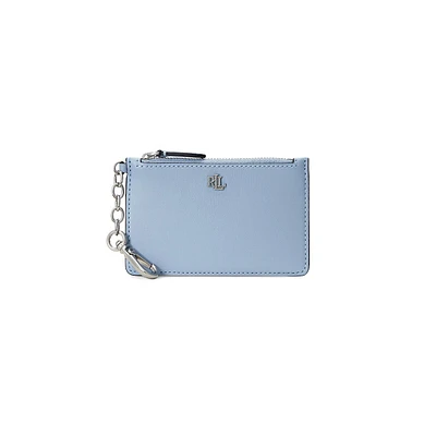 Porte-cartes zippé en cuir