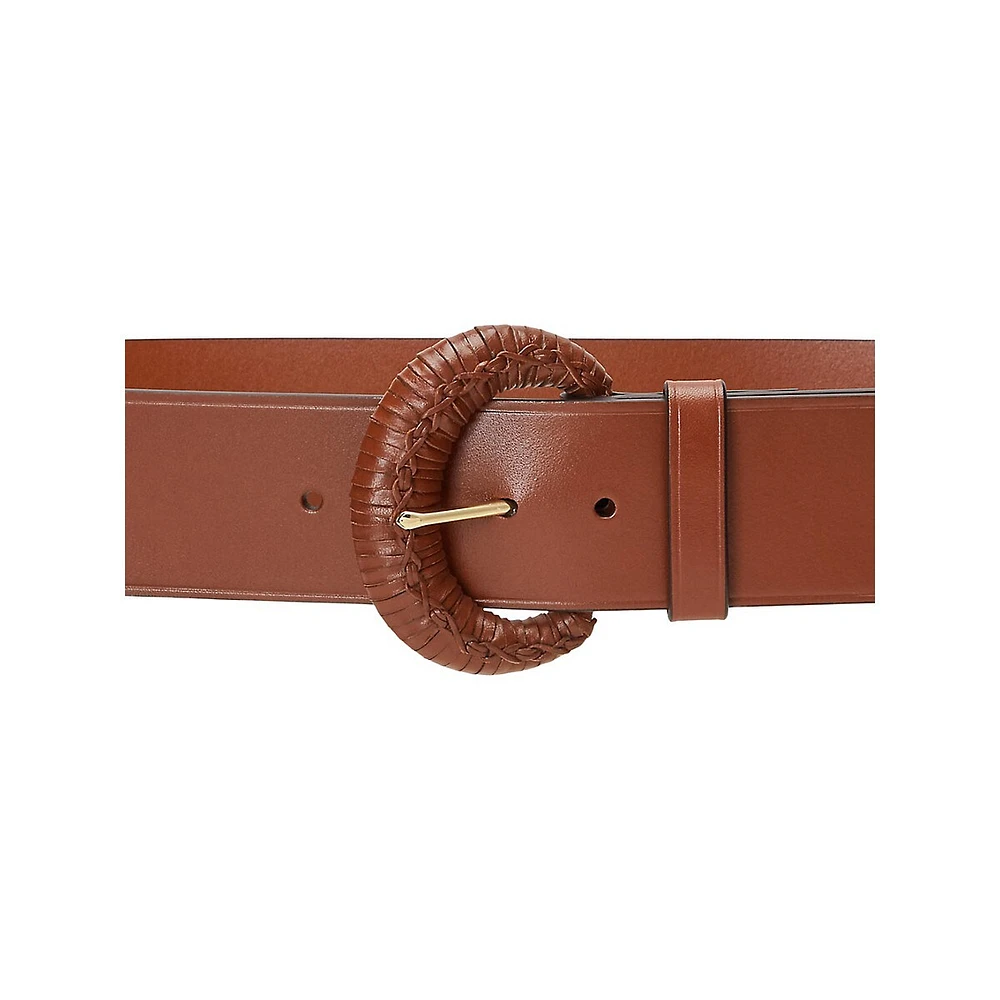 Logo Reversible Pebbled Leather Belt