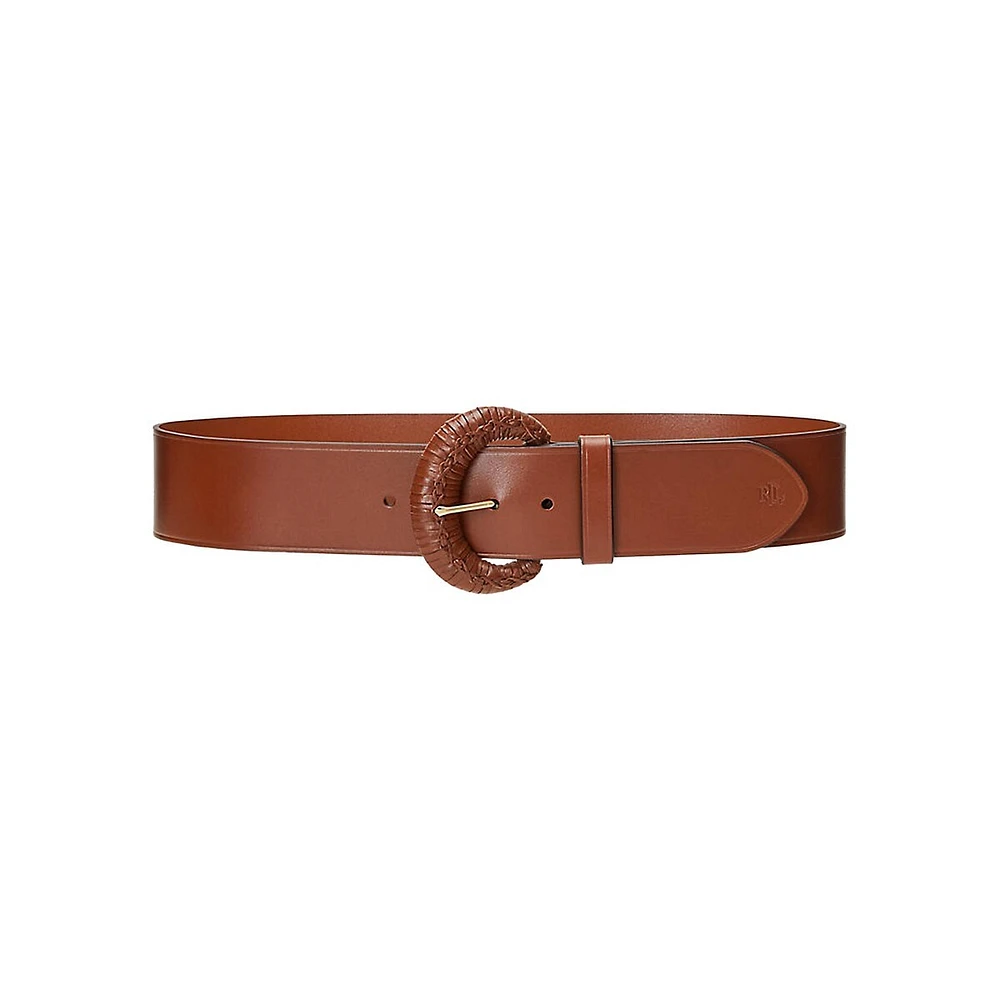 Logo Reversible Pebbled Leather Belt