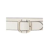 Slide-Buckle Lizard-Embossed Leather Belt