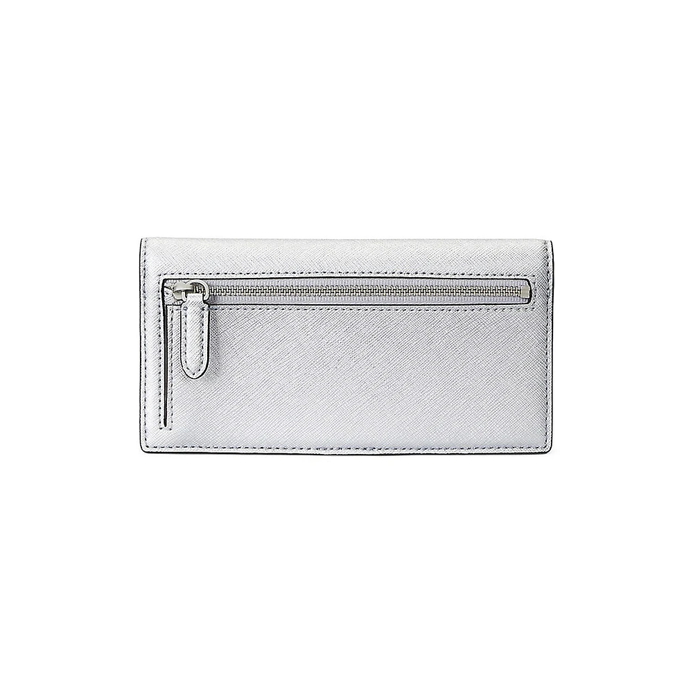 Slim Crosshatch Leather Bi-Fold Wallet