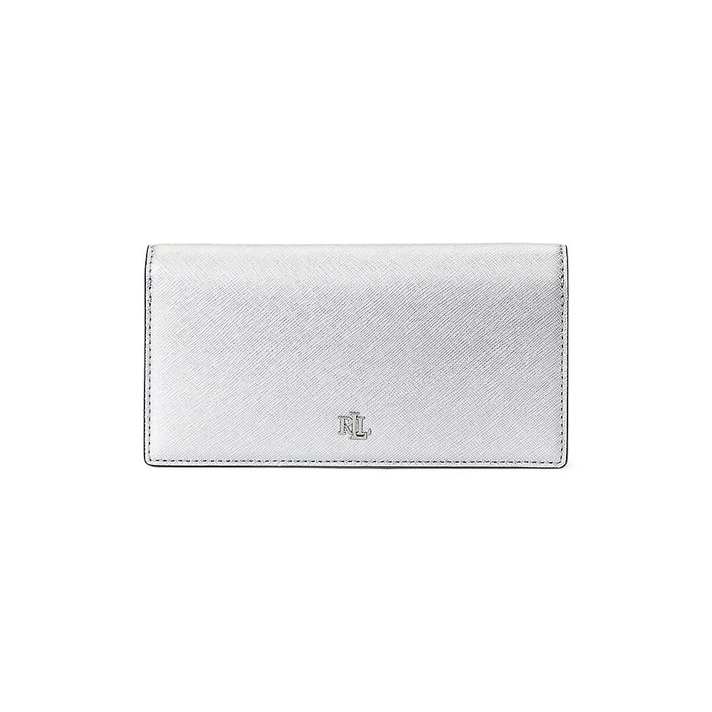 Slim Crosshatch Leather Bi-Fold Wallet