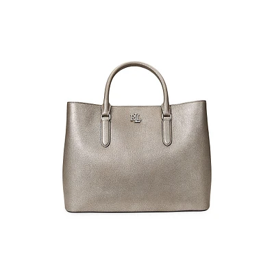 Large Marcy ​Metallic Leather Satchel