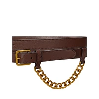 Leather Double-Wrap Chain Belt