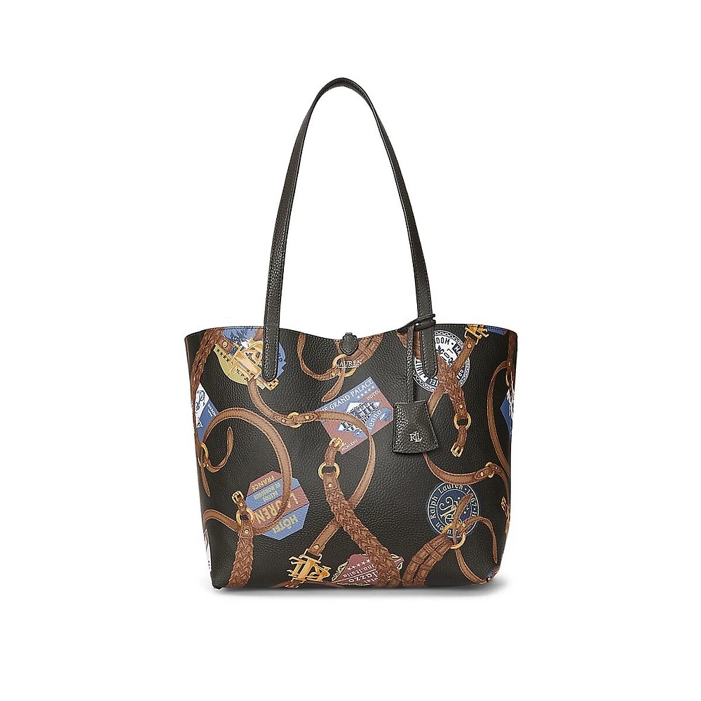 Faux-Leather Print Reversible Tote