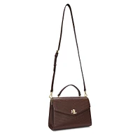 Medium Farrah Stitched Leather Satchel