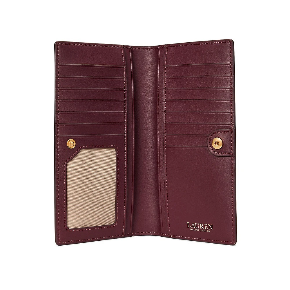 Medium Crosshatch Leather Slim Bi-Fold Wallet