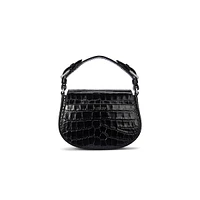 Medium Tanner Croc-Embossed Leather Crossbody Bag