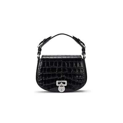 Medium Tanner Croc-Embossed Leather Crossbody Bag