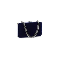 Small Franki Pavé-Logo Velvet Clutch