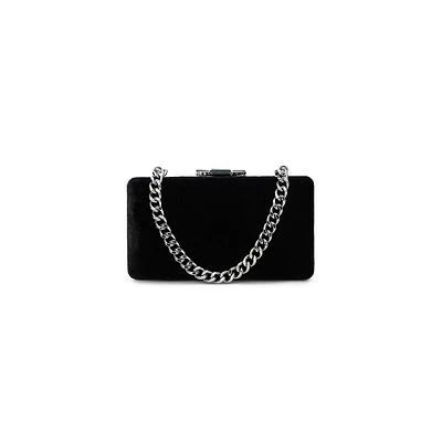 Small Franki Pavé-Deco Clasp Velvet Clutch