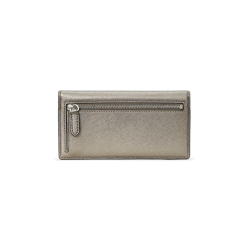 ​Slim Crosshatch Leather Wallet