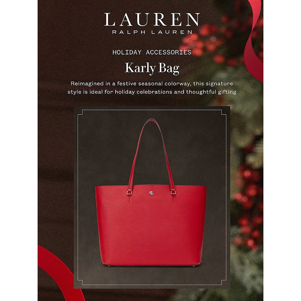 Medium Karly Crosshatch Leather Tote