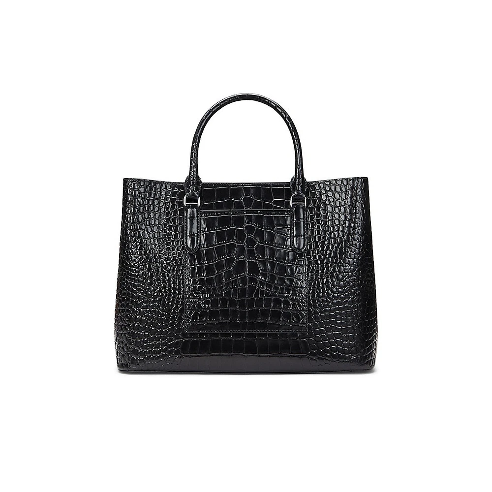 ​Large Marcy ​Embossed Leather Satchel