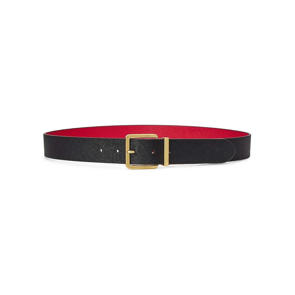 Crosshatch Leather Reversible Belt