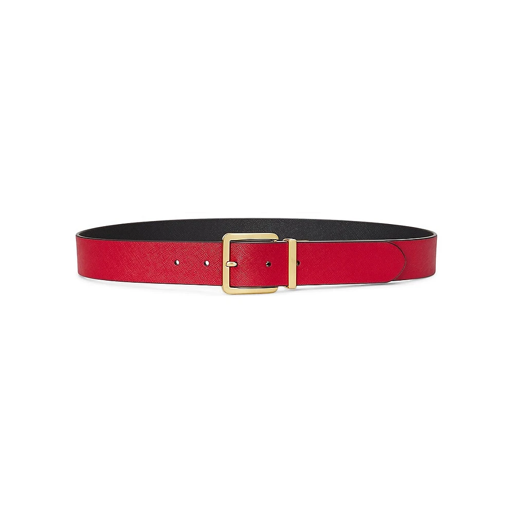 Crosshatch Leather Reversible Belt