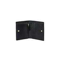 Crosshatch Leather Compact Wallet