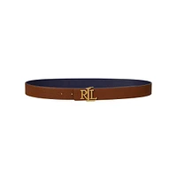 Logo Reversible Pebbled Leather Belt