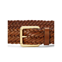 Ceinture en cuir de vachette tressé