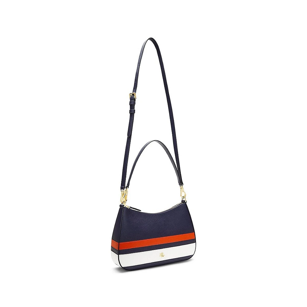 Medium Danni Striped Leather Convertible Bag