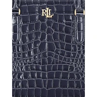 Large Marcy Croc-Embossed Leather Satchel