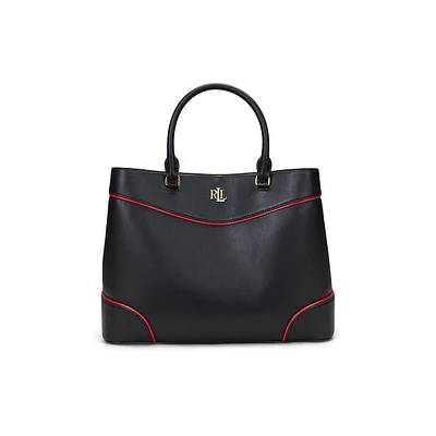 Large Marcy Two-Tone Leather Satchel