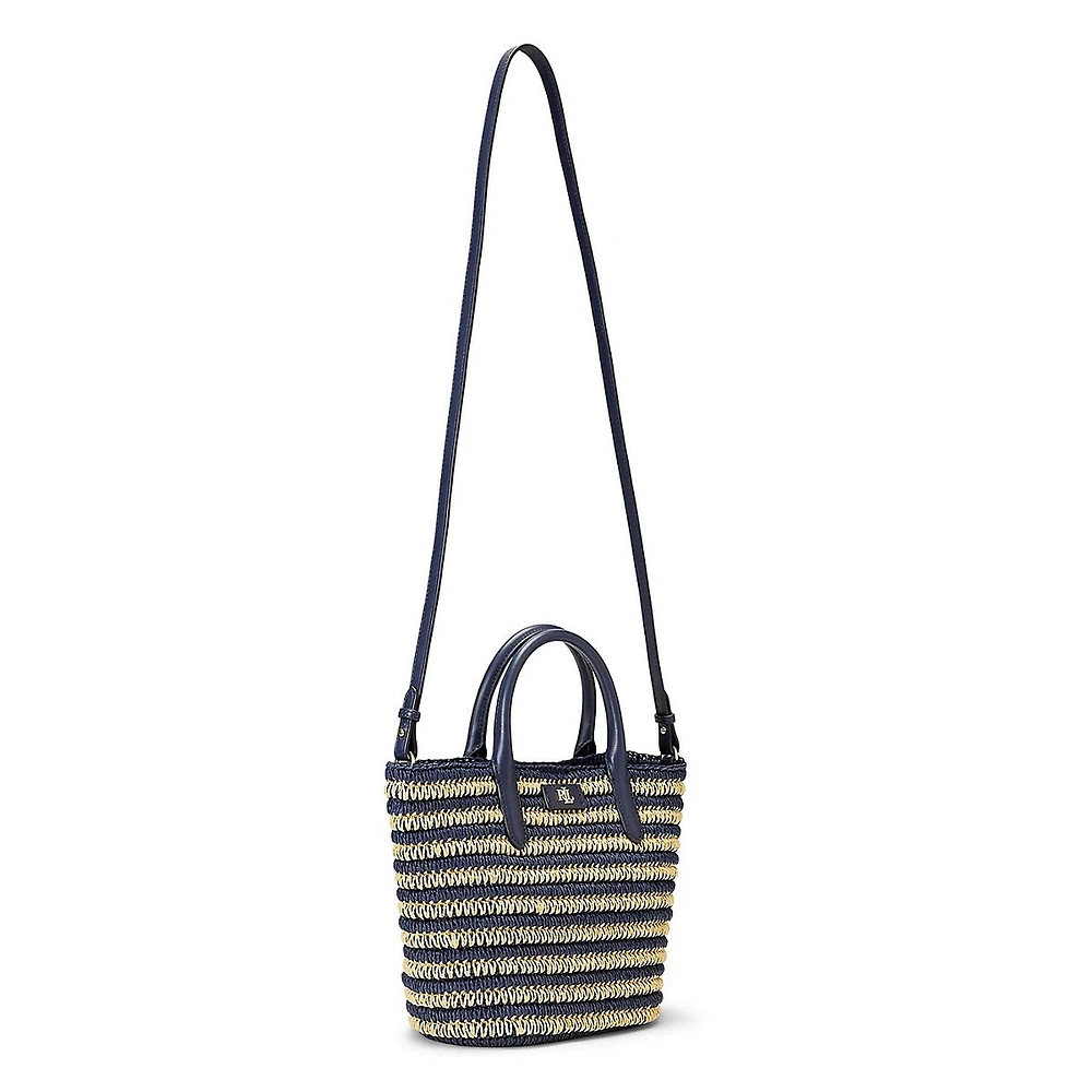 Striped Straw Medium Brie Tote