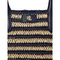 Striped Straw Medium Brie Tote