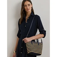 Striped Straw Medium Brie Tote