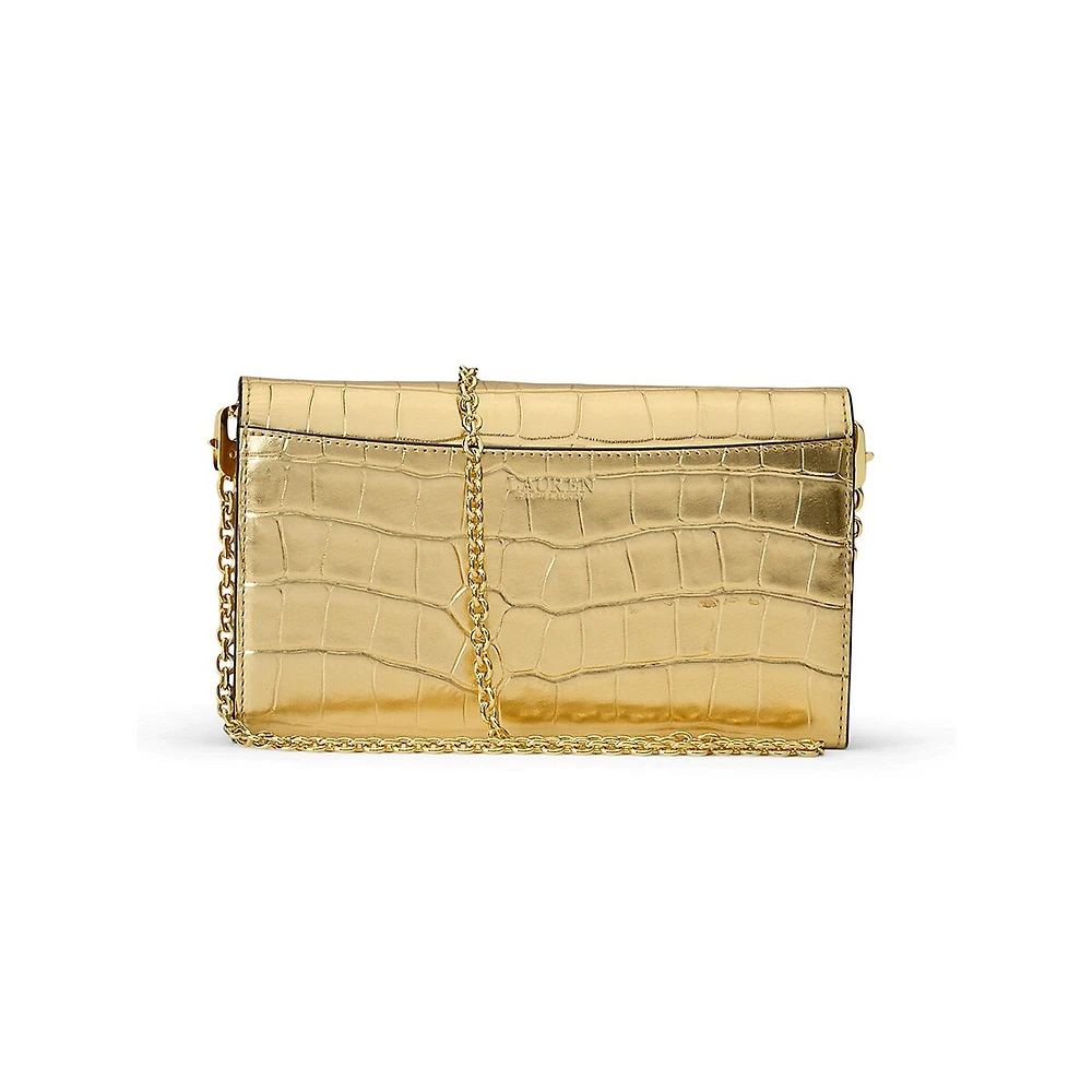 Croc-Embossed Medium Adair Crossbody