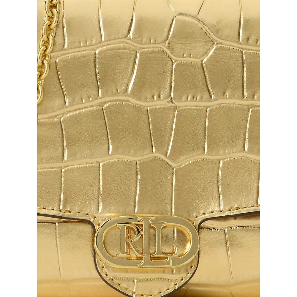 Medium Adair Croc-Embossed Crossbody Bag