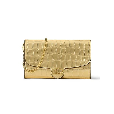 Medium Adair Croc-Embossed Crossbody Bag