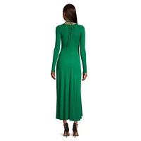 Long-Sleeve Cutout Jersey Maxi Dress