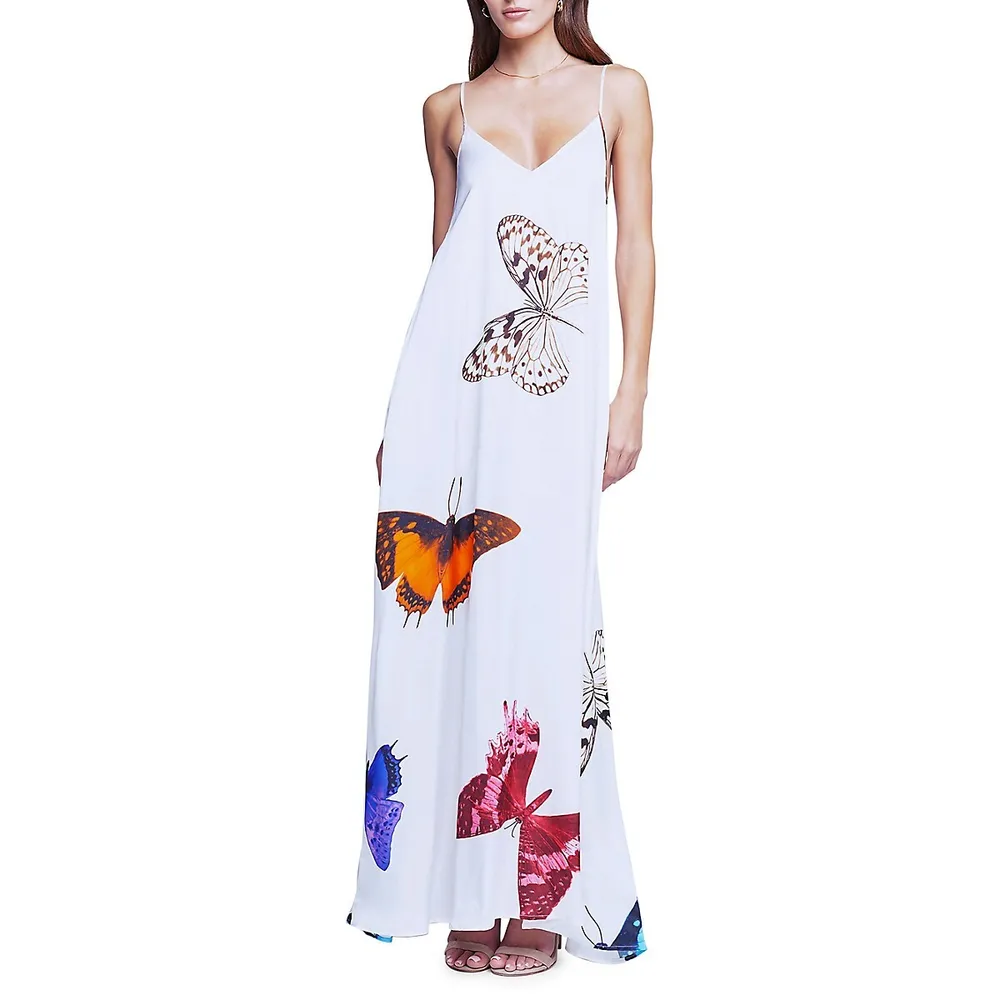 Butterfly Lace Slip Dress