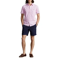 Seersucker Short-Sleeve Stripe Shirt