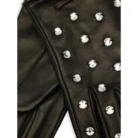 Women's Bedazzled Embellished Leather Gloves