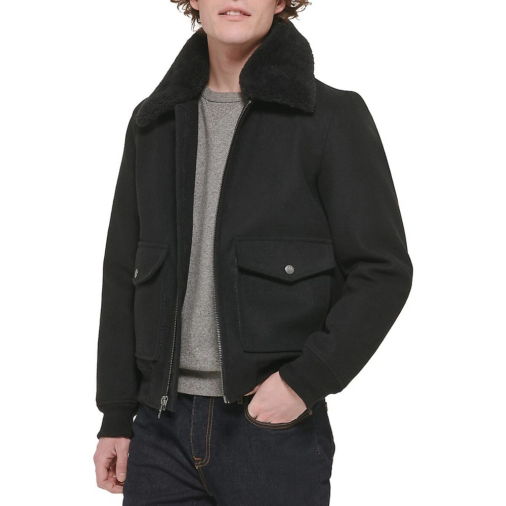 Touch of Wool Bomber Jacket