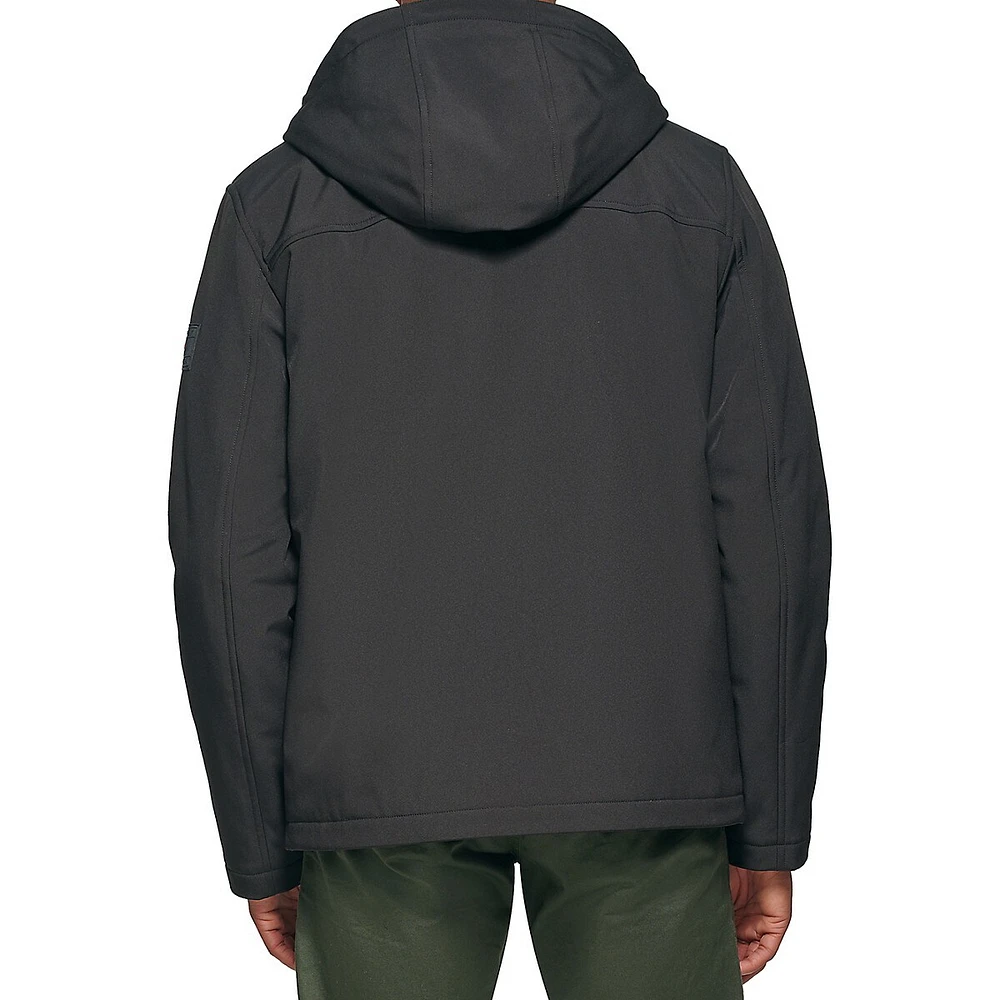 Hooded Fleece-Lined Softshell Jacket