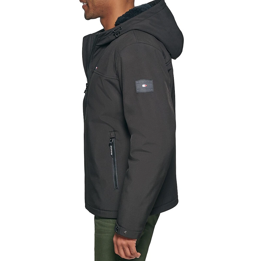 Hooded Fleece-Lined Softshell Jacket