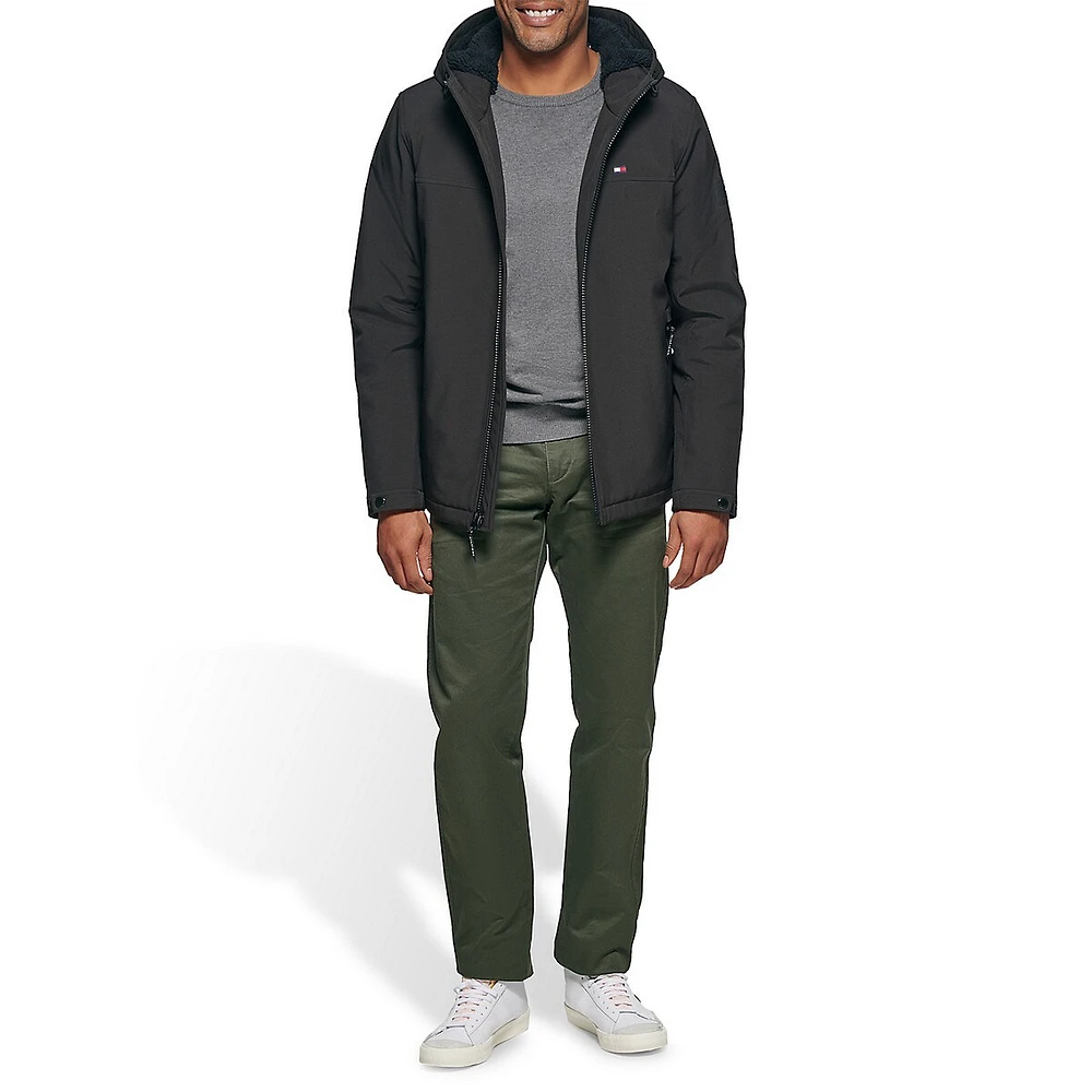 Hooded Fleece-Lined Softshell Jacket