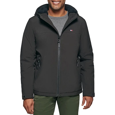 Hooded Fleece-Lined Softshell Jacket