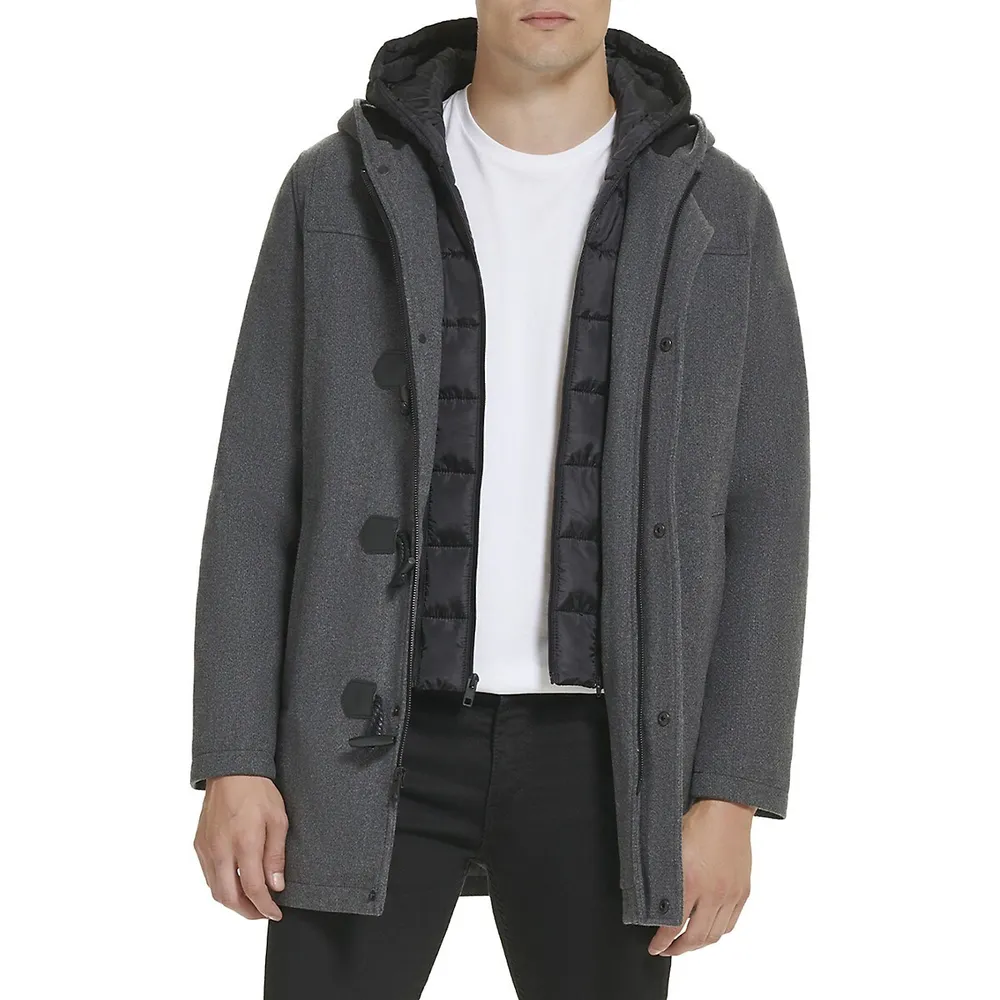 Wool-Blend Toggle Coat