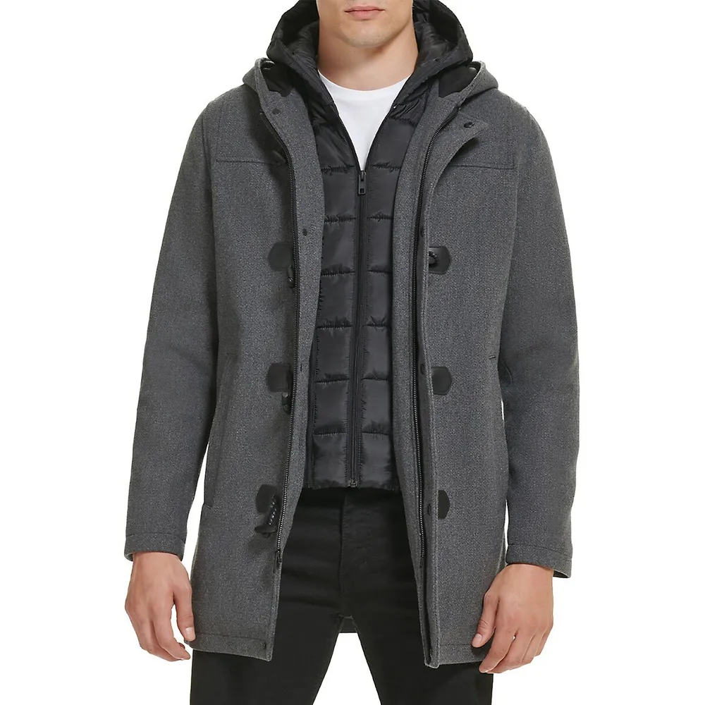 Wool-Blend Toggle Coat