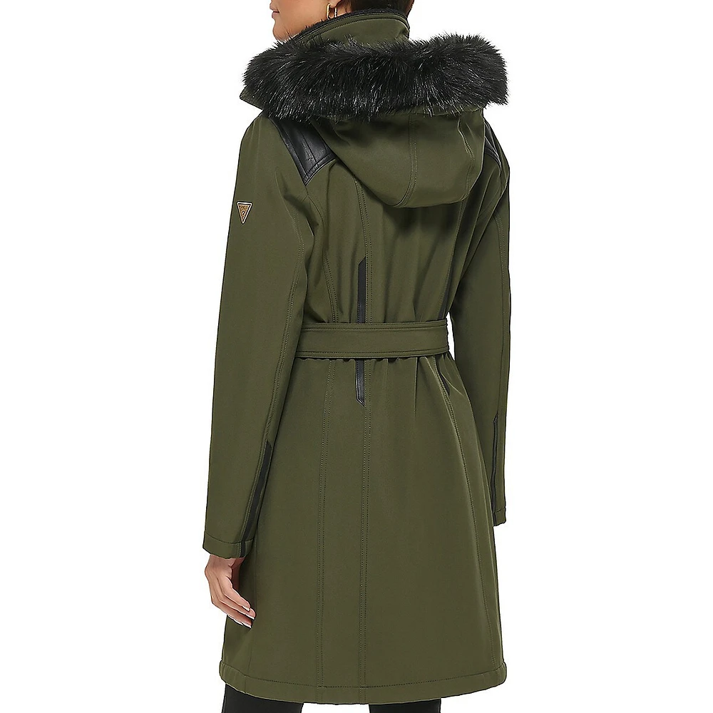 Trenchcoat souple avec similifourrure