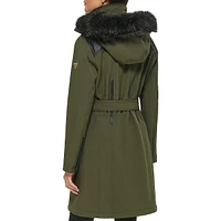 Trenchcoat souple avec similifourrure
